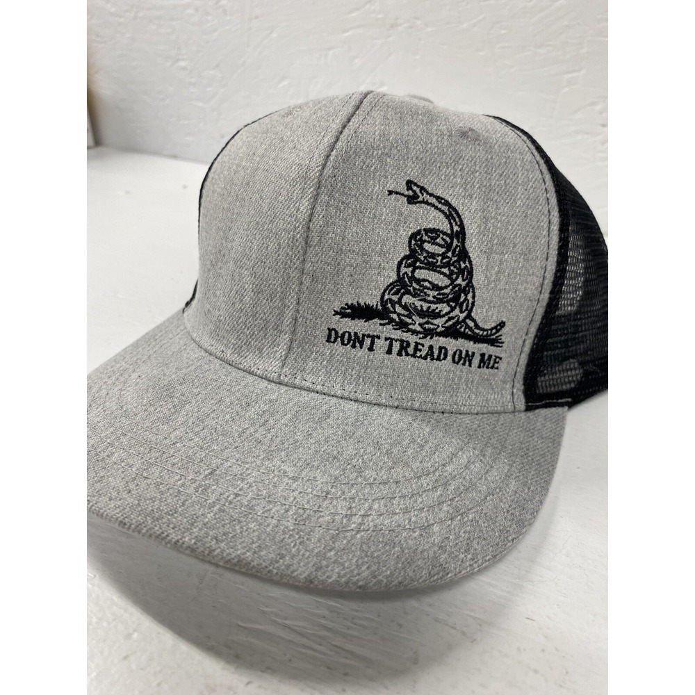 Don't Tread On Me Mesh Back Trucker Hat NEW Gray Black Baseball Cap Hat